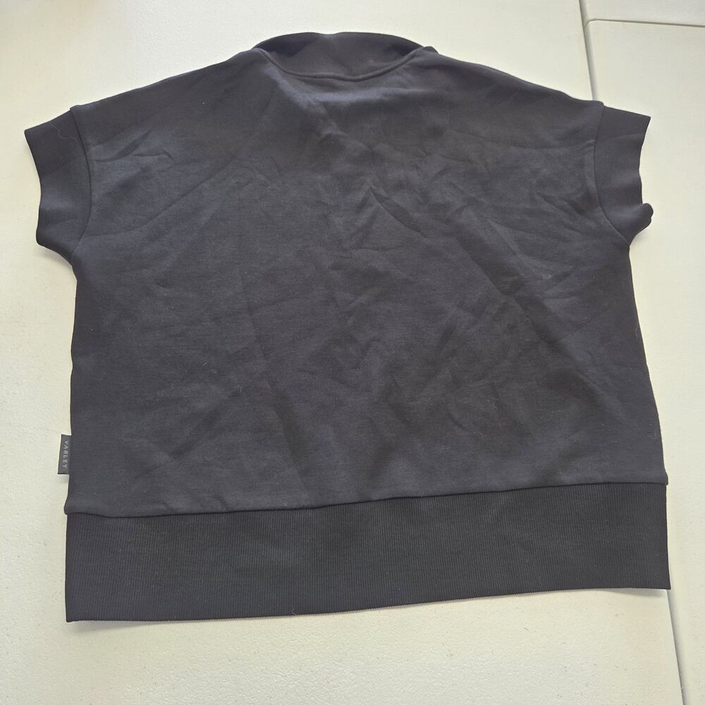 Varley Ritchie Short Sleeve Sweat Black Size Extra Small DoubleSoft Half Zip - Picture 2 of 7